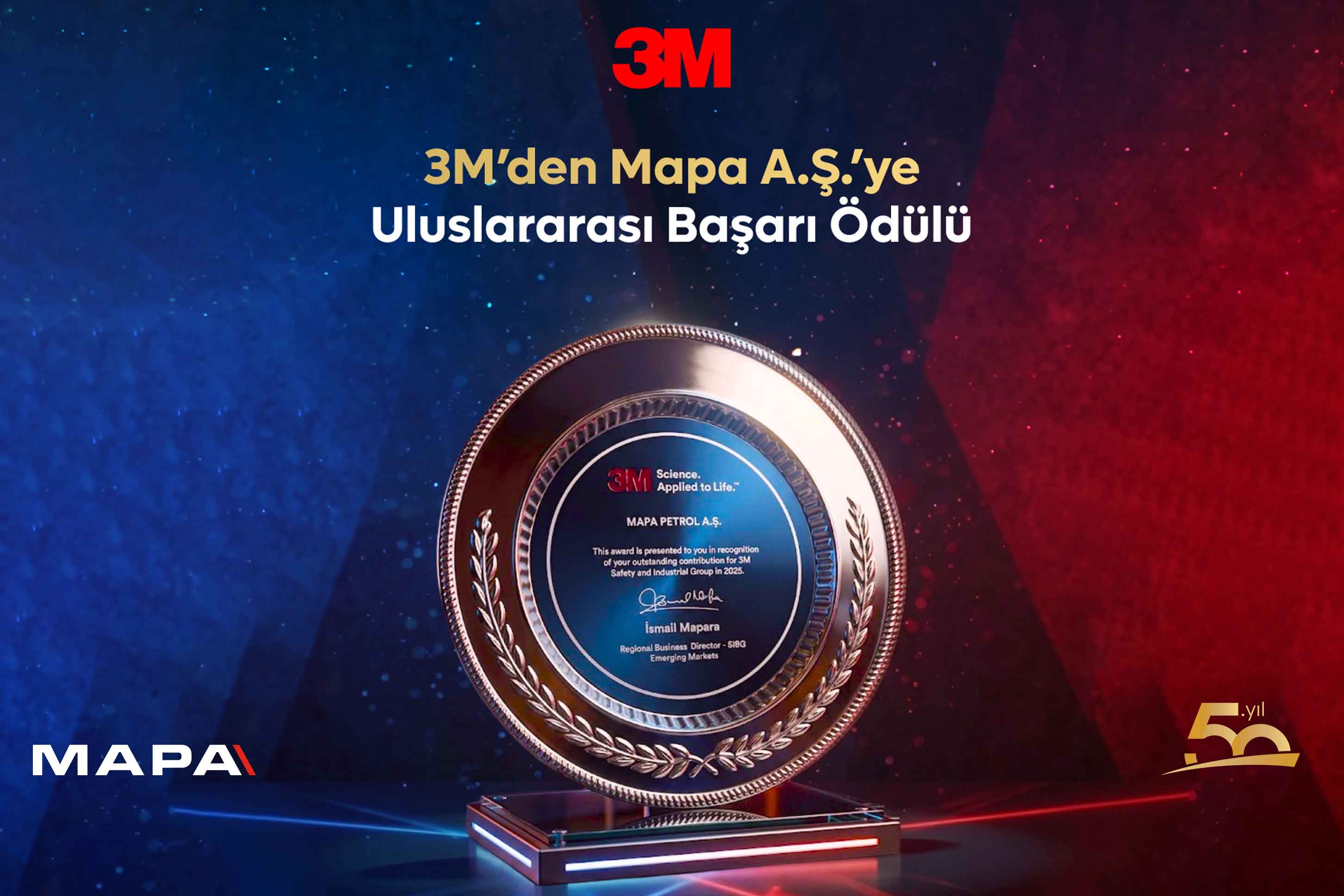 Mapa A.Ş.’ye 3M’den 2025 Yılı Katkıları İçin Ödül