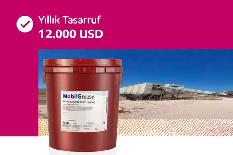 Mobilgrease XHP 322 Mine ile Konkasör Tesisinde Yıllık 12.000 USD Tasarruf